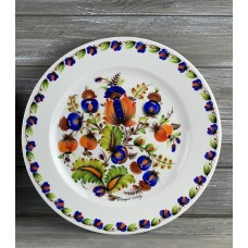 Фарфоровая тарелка с ручной росписью, Александр Опарий, петриковская роспись, размер 21, 27 см 487-3
